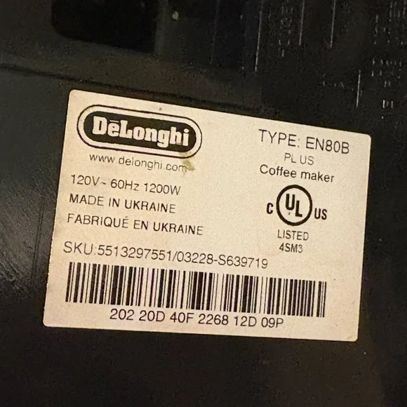 Delonghi Inissia Nespresso Black EN80B ***FOR PARTS ONLY*